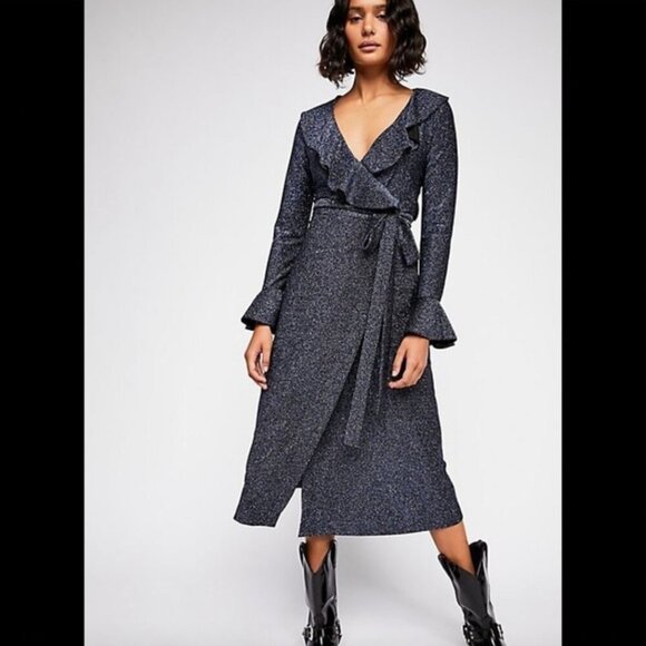Free People ‘One more time’ midi wrap dress - Size S - Party Wedding - Picture 1 of 6